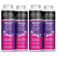 John Frieda " Shampoo & Conditioner' Duo Frizz Brazilian Sleek 500ml 2x in Purple