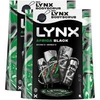 Lynx Africa & Black Bumper Gift Set for Men Body Sprays and Body Washes, 4 Pack- Classic Masculine Scents, Long-Lasting Freshness and Daily Grooming Confidence