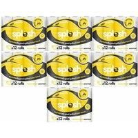 Splesh Quilted Luxury Fresh Lemon Fragrance 3 Ply Toilet Tissue Paper 84 Rolls, White