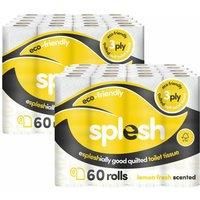 Splesh Toilet Roll Soft & Quilted 3-ply Lemon Scented Toilet Tissue 120 Rolls, White