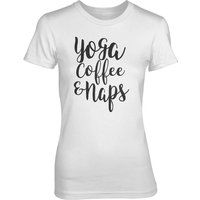 Yoga Coffee And Naps Women's White T-Shirt - L - White