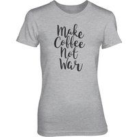 Make Coffee Not War Women's Grey T-Shirt - L - Grey