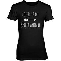 Coffee Is My Spirit Animal Women's Black T-Shirt - L - Black
