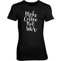 Make Coffee Not War Women's Black T-Shirt - M - Black
