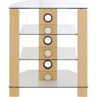 TTAP TVS1010 Vision 650mm 4 Shelf Hi Fi Rack in Light Oak Glass