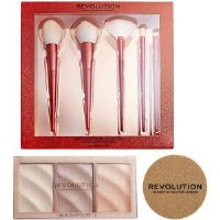 Revolution Make Up Highlighters & Brushes Lot 3 pcs
