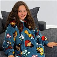 Hugzee Oversized Wearable Hooded Fleece | Super Warm and Cosy Sherpa Lined, Harry Potter Design | Perfect For Kids Aged 7-12 Years, One Size Suggested Height 85cm+