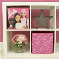 Character World Barbie Officially Licensed Storage Boxes | 2 pack Foldable Storage Cubes Shades Design | Perfect For Organising Children/'s Room, Kids Playroom
