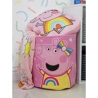 Character World Peppa Pig Official Storage Bin | Bowstar Design, Toy Box Laundry Basket | Organiser For Children/'s Bedroom, Kids Playroom | 38 x 31 x 31cm Cotton Canvas