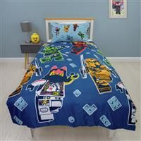 Character World Official Lego Ninjago Single Duvet Cover Set | True Design | Reversible 2 Sided Bedding Including Matching Pillow Case | Single Bed Set
