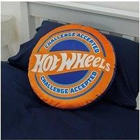Character World Hot Wheels Officially Licensed Shaped Cushion Pillow Steering Wheel Race Design Stuffed Plush Shaped Round Pillow | Perfect For Bedroom Or Gaming Décor