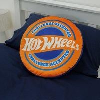 Character World Hot Wheels Officially Licensed Shaped Cushion Pillow Steering Wheel Race Design Stuffed Plush Shaped Round Pillow | Perfect For Bedroom Or Gaming Décor