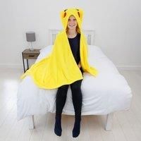 Character World Official Pokemon Hooded Fleece Throw Blanket | Super Soft Warm Throw, Smiles Design with Pikachu Head | Perfect For Home, Bedroom, Sleepovers & Camping | Size 100 x 120cm