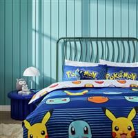 Pokemon Blue Kids Bedding Set - Double