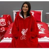 Liverpool FC Wearable Oversize Hooded Red Fleece Football Size L 13 Year Olds +