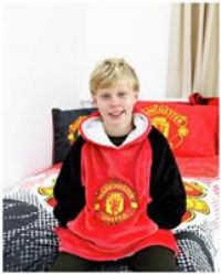 Manchester United FC Wearable Hooded Fleece Red Size M For 7-12 Year Olds