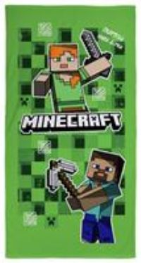 Minecraft Alpha Kids Beach Towel Swimming Bath Pool Green Towel 140cm x 70cm