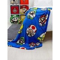 Character World Nintendo Officially Licensed Super Mario Fleece Blanket | Super Soft Warm Throw, Circles Gaming Design Brands | Perfect For The Bedroom, Camping & Sleepovers