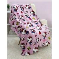 Hello Kitty Licensed Fleece Blanket | Super Soft Warm Pink Design with Teddy and Milk Bottles | Perfect for Home, Bedroom, Sleepovers & Camping 100 x 150cm
