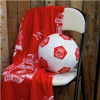 Character World Liverpool Officially Licensed Soccer Ball Round Cushion, Super Soft White Football Crest Pillow, Perfect For Any Bedroom, on the Sofa 25 x 25cm