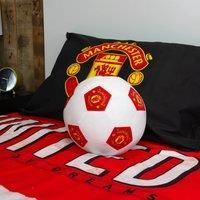 Manchester United Football Shaped Cushion - White/Red