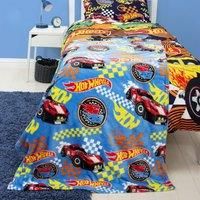 Hot Wheels Fleece Throw Cars Design Blue Blanket Children Bedroom 100 x 150cm