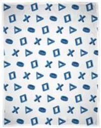 PlayStation Officially Licensed Fleece Blanket | White and Blue Controller Design Super Soft Warm Throw | Perfect For Teen Gaming Bedrooms, Camping & Sleepovers | Size 100x150cm