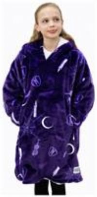 Wednesday Oversized Wearable Hooded Fleece Hugzee Size M For 7-12 Year Old