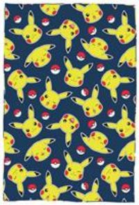 Character World Pokemon Fleece Blanket | Super Soft Warm Throw, Pikachu and Pokeball Design | Perfect For Home, Bedroom, Sleepovers & Camping | Size 100 x 150cm | Blue
