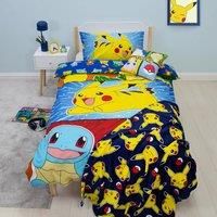Pokemon Officially Licensed Retro Design Single Duvet Cover Set | Reversible 2 Sided Pikachu Characters Bedding Including Matching Pillow Case | Perfect For Kids Bedroom | Polycotton