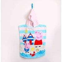 Peppa Pig Kids Poncho Swimming Hooded Towel Waves Robe 55cm x 50cm Aged 3-6