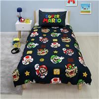 Nintendo Kids Double Duvet Reversible Mario Luigi Dark Bedding Set Quilt Cover