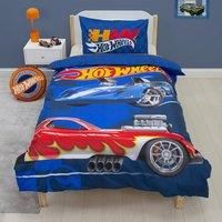 Hot Wheels Officially Licensed Playful Design Single Duvet Cover Set | Reversible 2 Sided Cars Bedding Including Matching Pillow Case | Perfect For Kids Bedroom