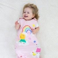 Character World Official Peppa Pig and Friends Baby Sleeping Bag 6-18 Months 100% Cotton 2.5 Tog Girls Toddler Wearable Pink Sleep Sack for Infant