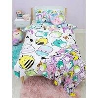 Squishmallows Double Duvet Cover Set Kids Reversible White and Teal Bedding