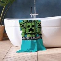 Character World Official Minecraft Movie Towel | Super Soft Feel, Creepers Gaming Design | Perfect The Home, Bath, Beach & Swimming Pool | One Size 140cm x 70cm