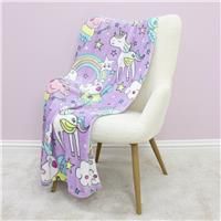 Peppa Pig Girls Blanket Fleece Kids Purple Lilac Bedtime Throw 100cm x 150cm