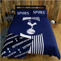 Tottenham Double Duvet Kids Reversible Bedding Blue Spurs Set Quilt Cover