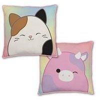 Squishmallows Official Meow Moo Design Square Cushion, Super Soft Reversible 2 Sided, Perfect For Any Bedroom, Sofa or on the Bed 40cm x 40cm
