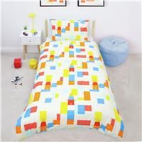 Lego Single Duvet Colour Blocks Bricks Reversible Set Pillow Case Kids Bedding