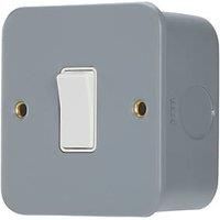 Contactum 10AX 1-Gang Metal Clad Intermediate Switch Grey with White Inserts (152RK)