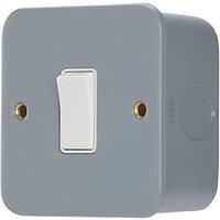 Contactum 10AX 1-Gang 2-Way Metal Clad Light Switch with White Inserts (109RP)