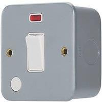 Contactum 20A 1-Gang DP Metal Clad Control Switch & Flex Outlet with Neon with White Inserts (989RP)