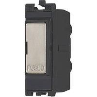 Contactum G2368BSB 13A Modular Fused Spur Brushed Steel with Black Inserts (564RV)