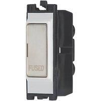 Contactum G2368BSW 13A Modular Fused Spur Brushed Steel with White Inserts (202RV)