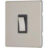 Contactum Lyric 20A 1-Gang DP Control Switch Brushed Steel with Black Inserts (417RR)