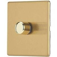 Contactum Lyric 1-Gang 2-Way LED Dimmer Switch Brushed Brass (734RR)