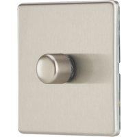 Contactum Lyric 1-Gang 2-Way LED Dimmer Switch Brushed Steel (244RK)