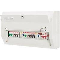 Contactum Defender 1.0 20-Module 10-Way Populated High Integrity Dual RCD Consumer Unit with SPD (605HA)