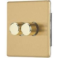 Contactum Lyric 2-Gang 2-Way LED Dimmer Switch Brushed Brass (422RP)